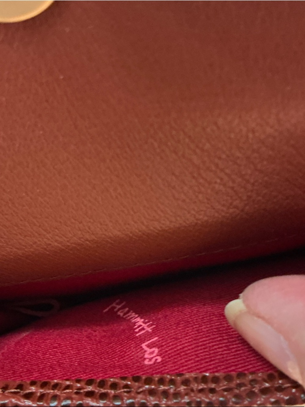 Hammitt Textured Brown Leather Snap Wallet with Gold Button - Picture 5 of 6